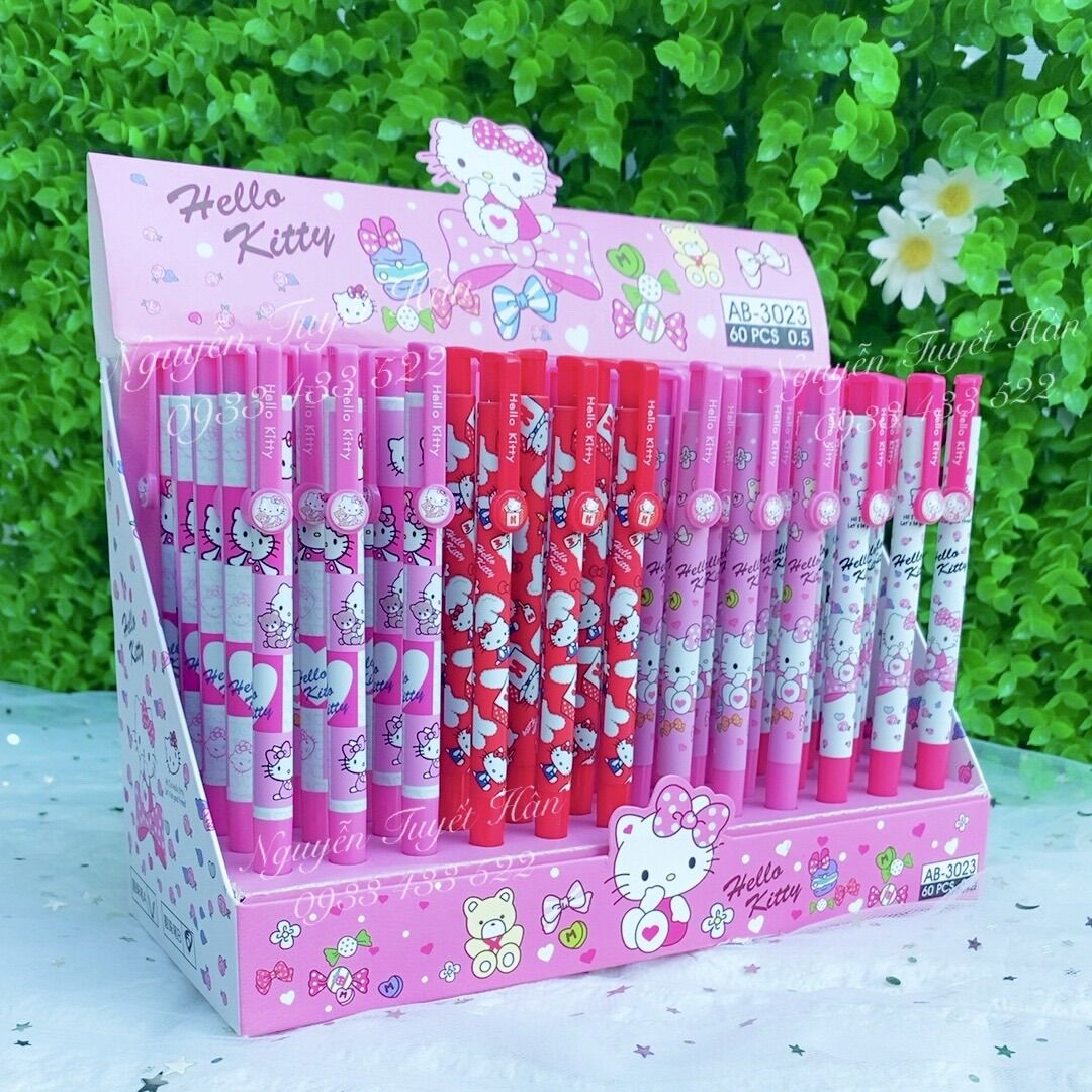 Bút viết bi mực xanh Hello Kitty
