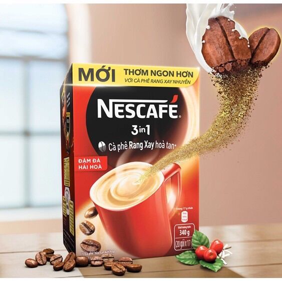 Nescafe 3 in 1 Đậm đà hài hòa Đỏ (hộp 20 gói)