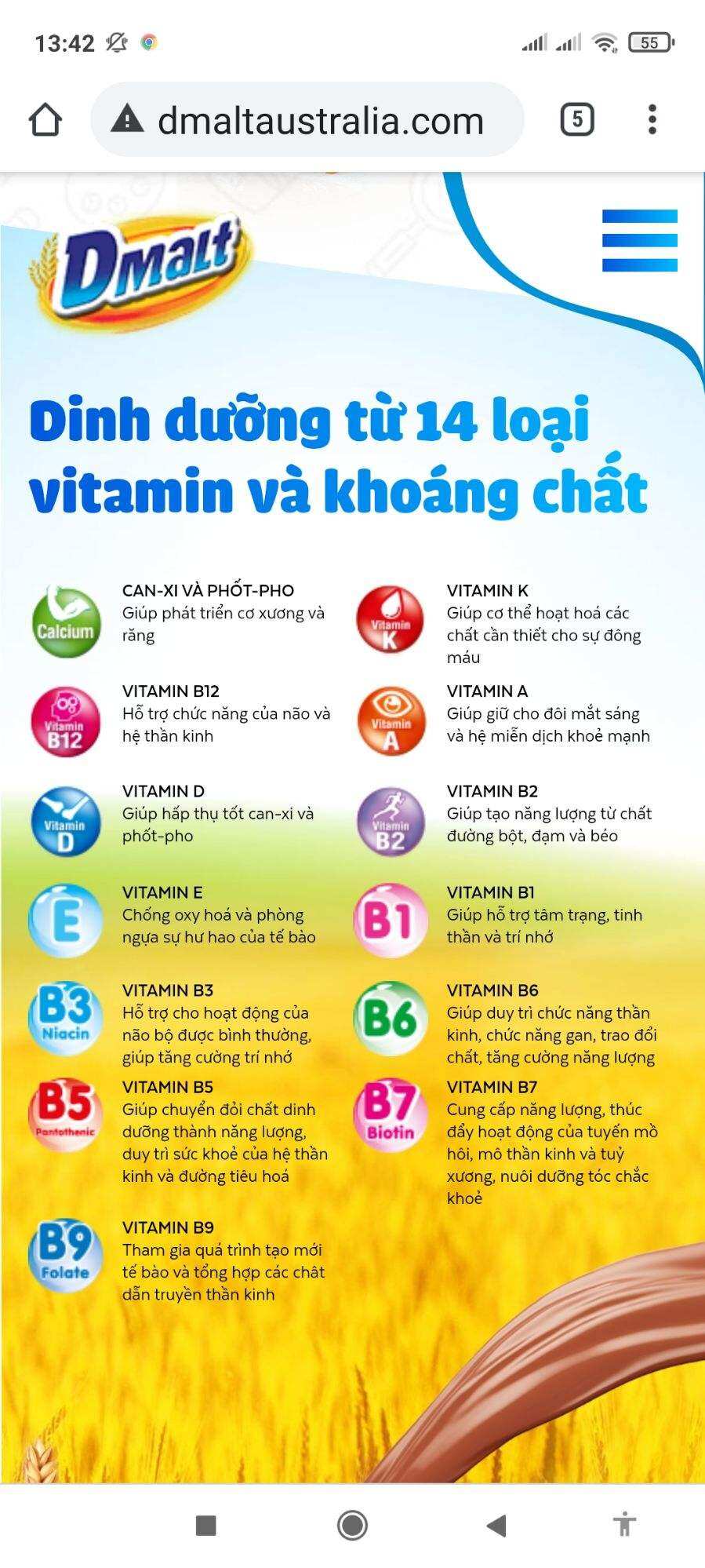 SỮA DMALT CACAO LÚA MẠCH (ÚC)  (8lốc)