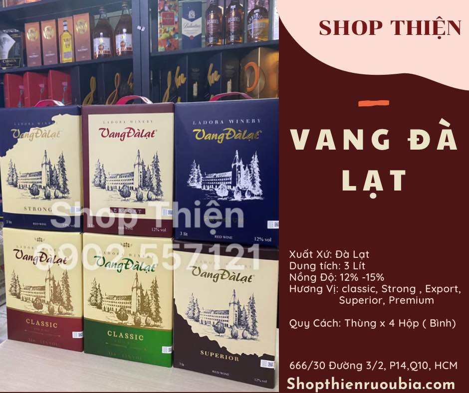 Vang Đà Lạt 3 Lít -Hộp Giấy