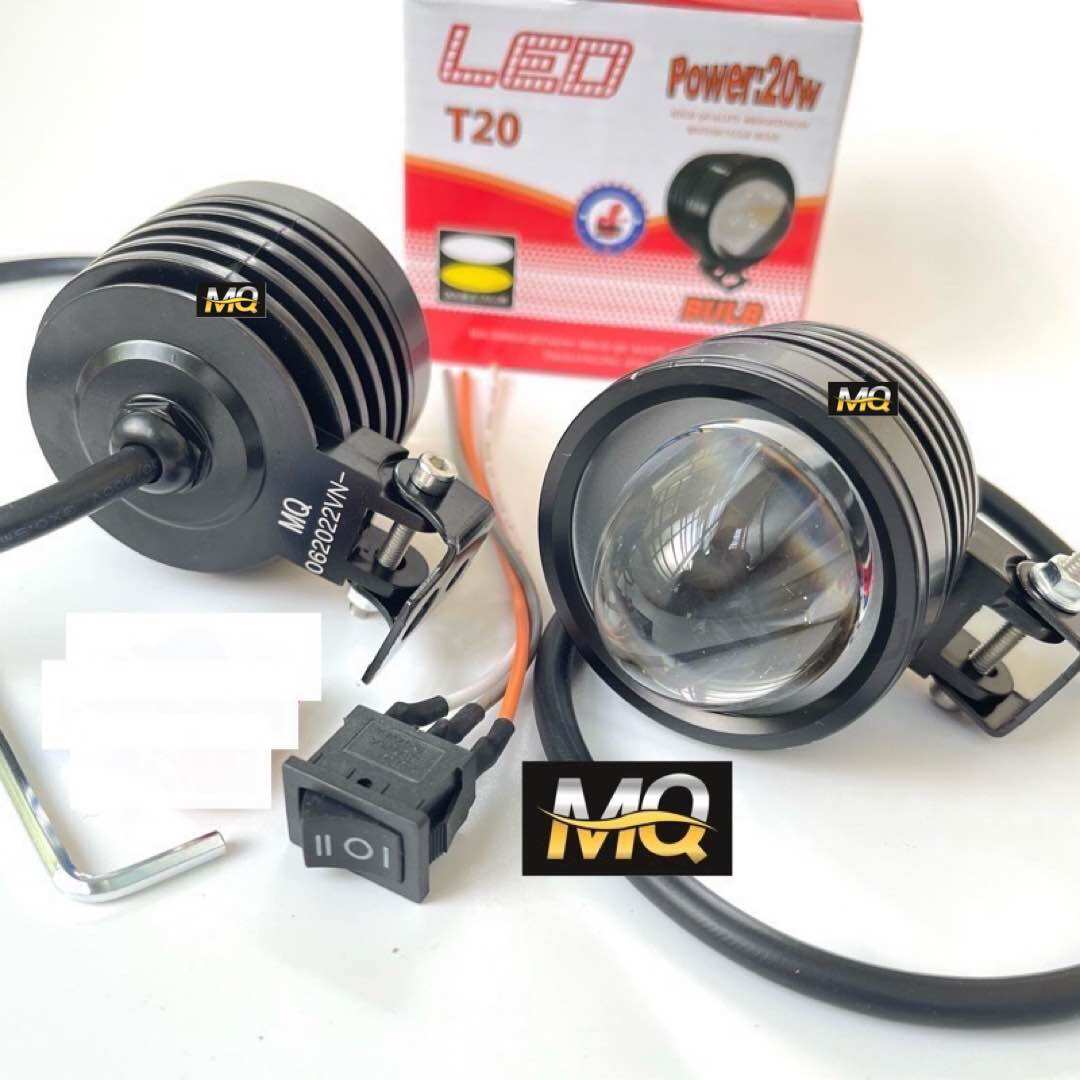 Đèn trợ sáng bi cầu l4 2 màu cos vàng pha trắng t20