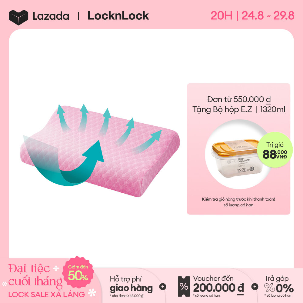 Gối Memory Foam Cho Bé Lock&Lock - HLW181 mút hoạt tính, bọc vải