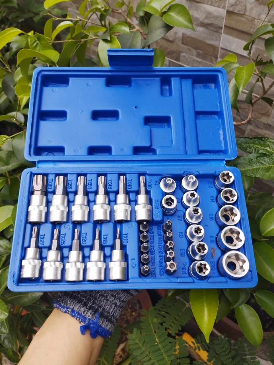 Bộ tuýp E và lục giác hoa thị 34 chi tiết 3/8