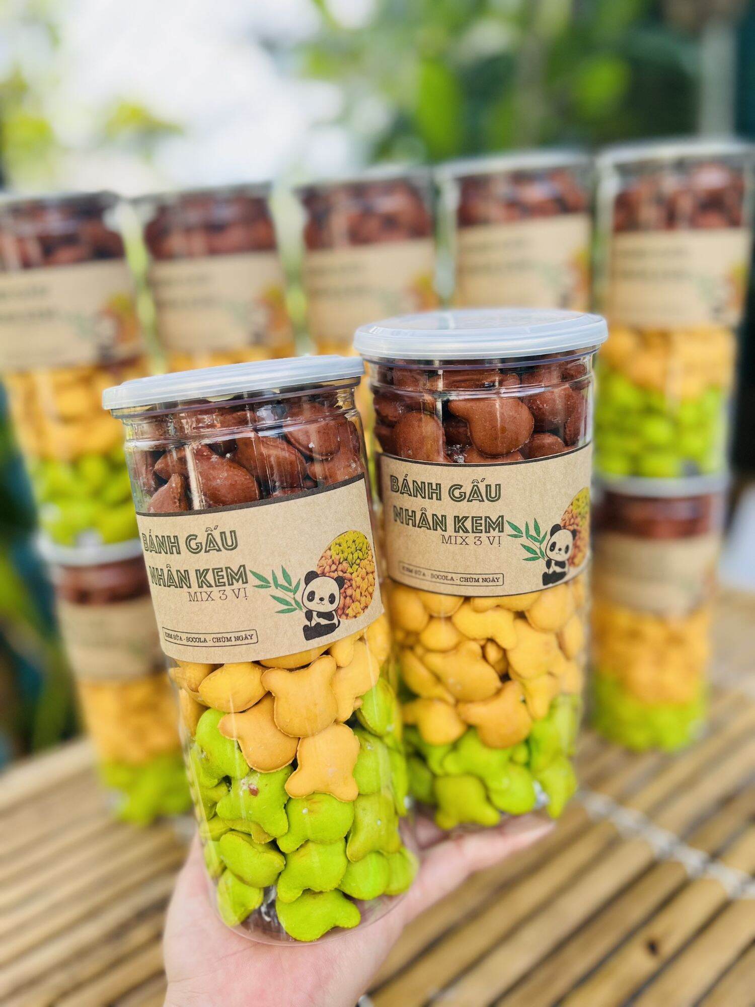 Bánh gấu nhân kem mix 3 vị 500g