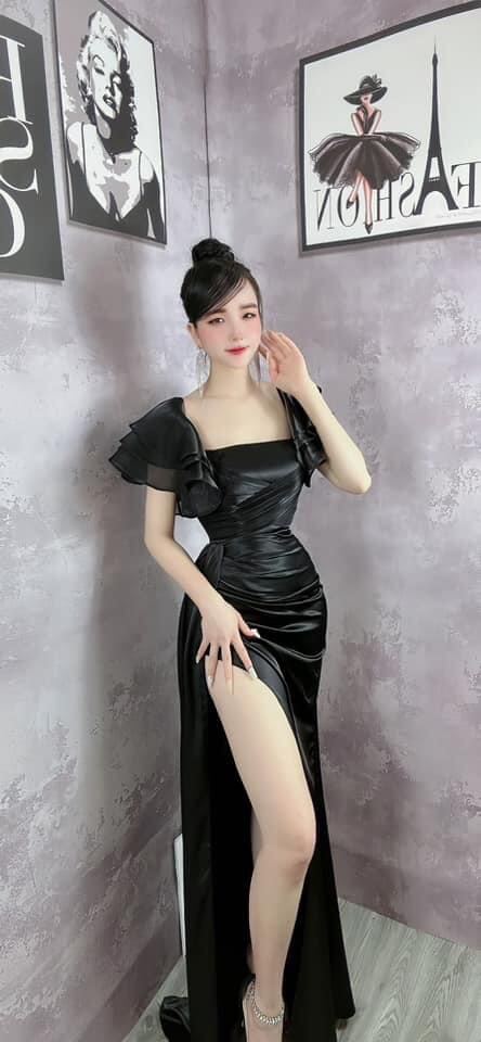 Đầm Dự Tiệc Xẻ Tà Tay Tầng