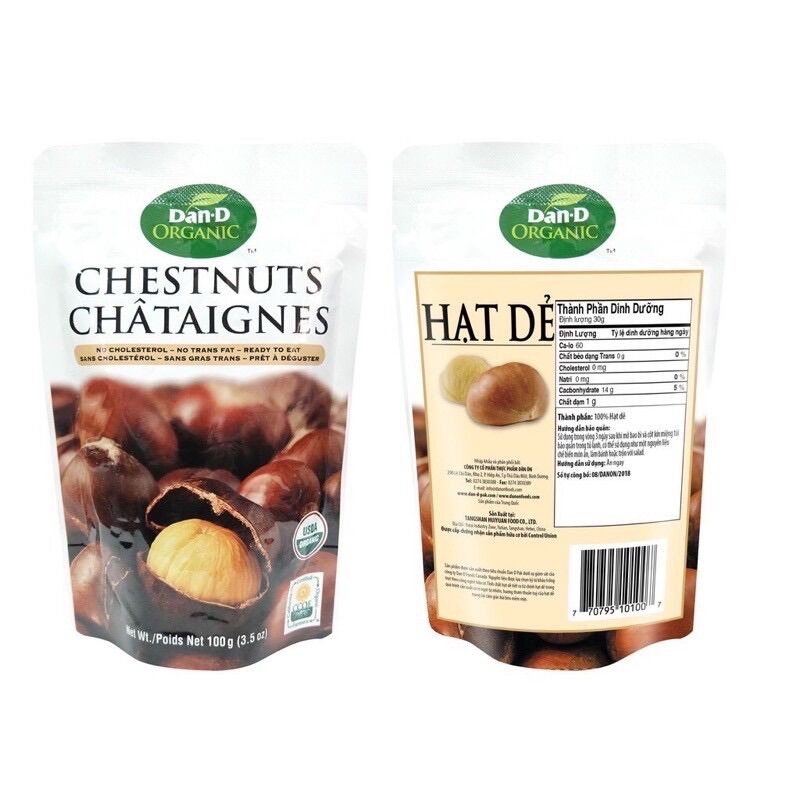 Hạt dẻ hấp organic 100gr