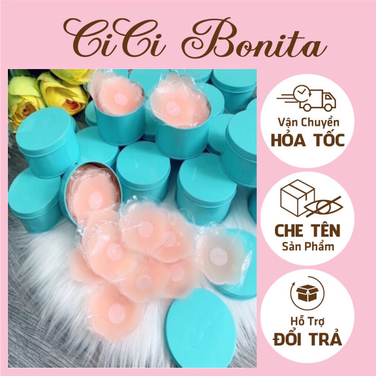 Hộp 10 miếng dán ngực silicon siêu dính,siêu mềm, dán nhũ hoa - miếng dán ti cpk07