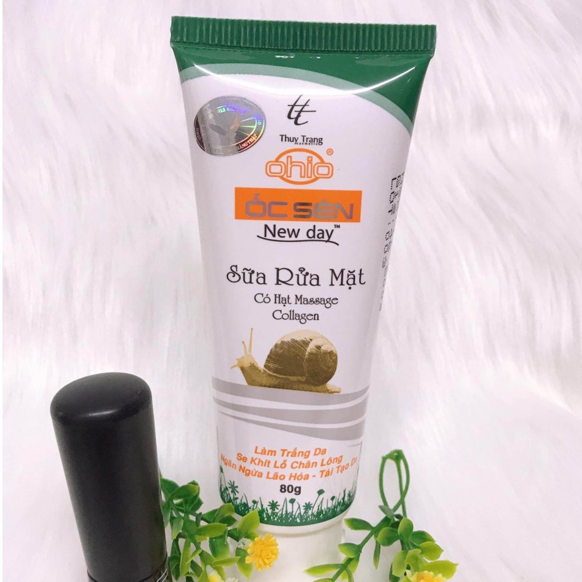 SỮA RỬA MẶT TRẮNG DA CÓ HẠT MASSAGE OHIO ỐC SÊN 80G