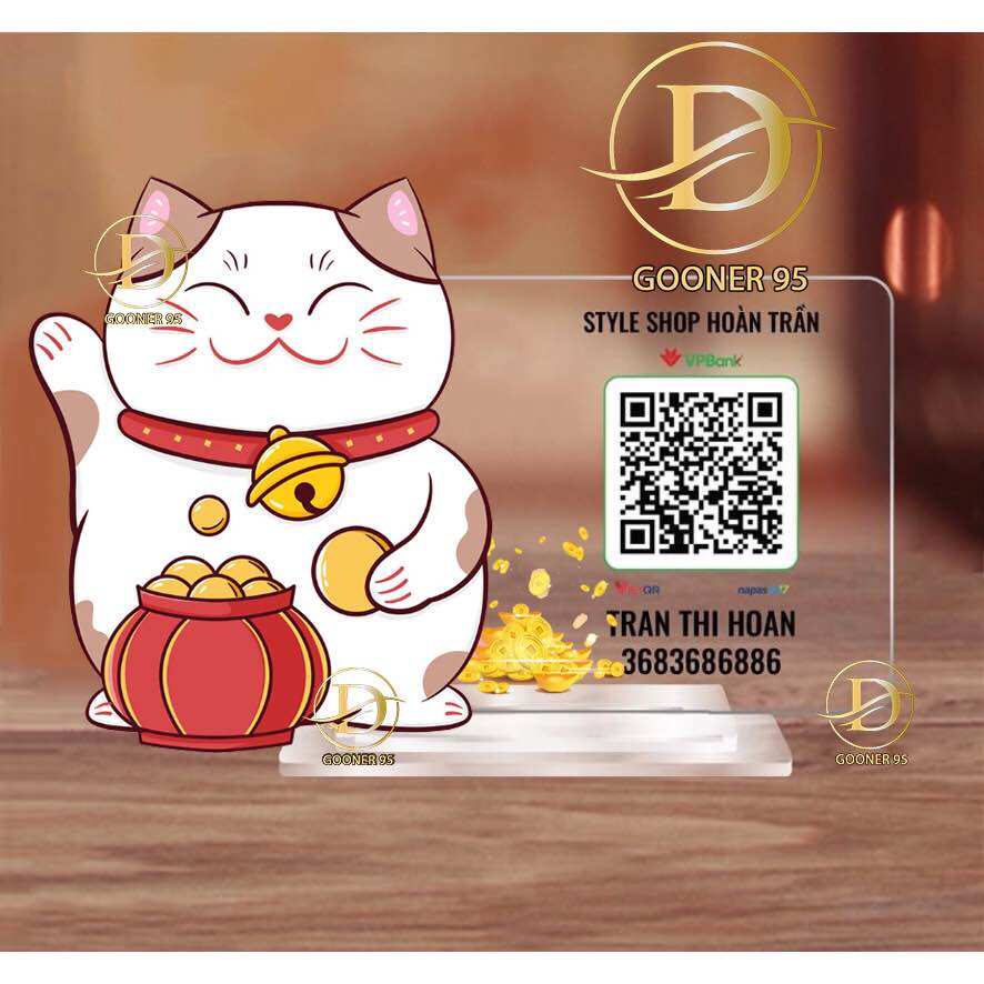 Bảng QR code để bàn in theo yêu cầu để bàn bằng mica bền đẹp chắc chắn