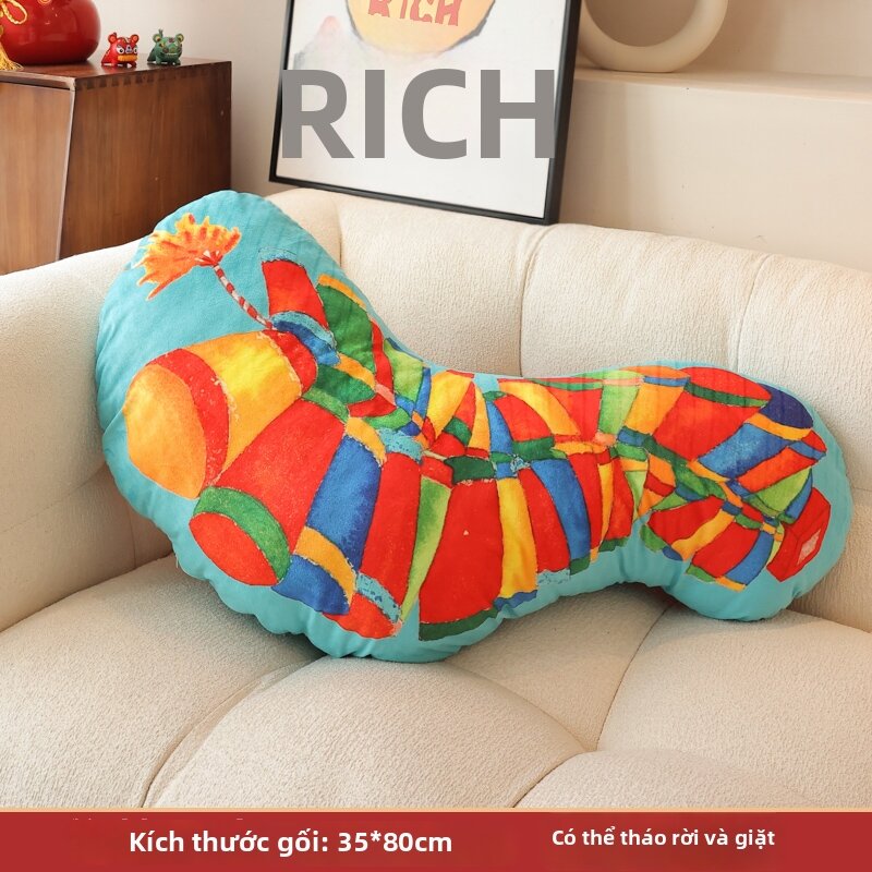 Gối Sofa Hỗ Trợ Đốt Sống 3D Múa Sư Tử Chào Năm Mới