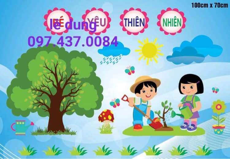 Decal góc chủ đề bé yêu thiên nhiên