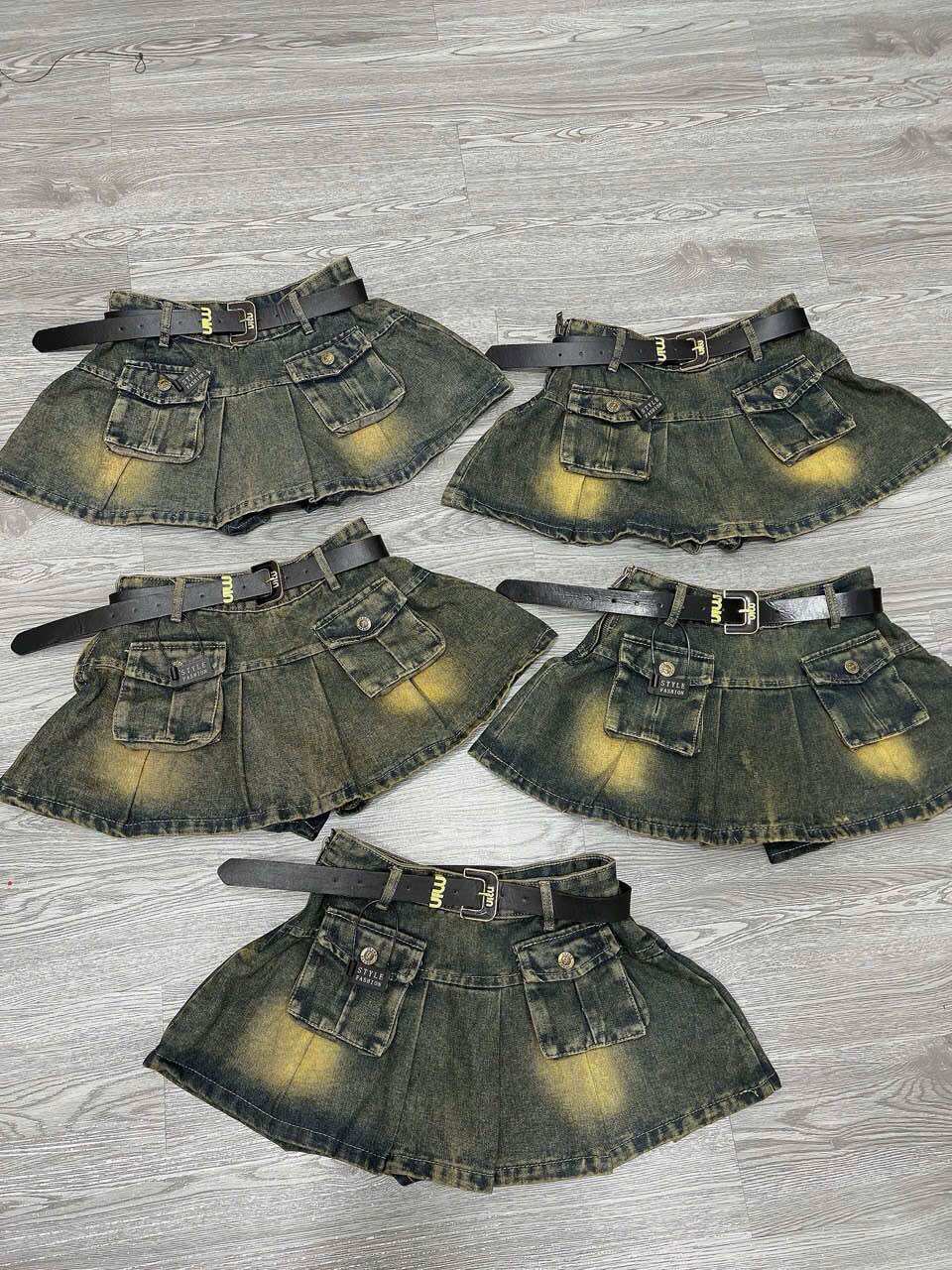 CHÂN VÁY JEAN XOÈ CAO CẤP (ảnh thật)