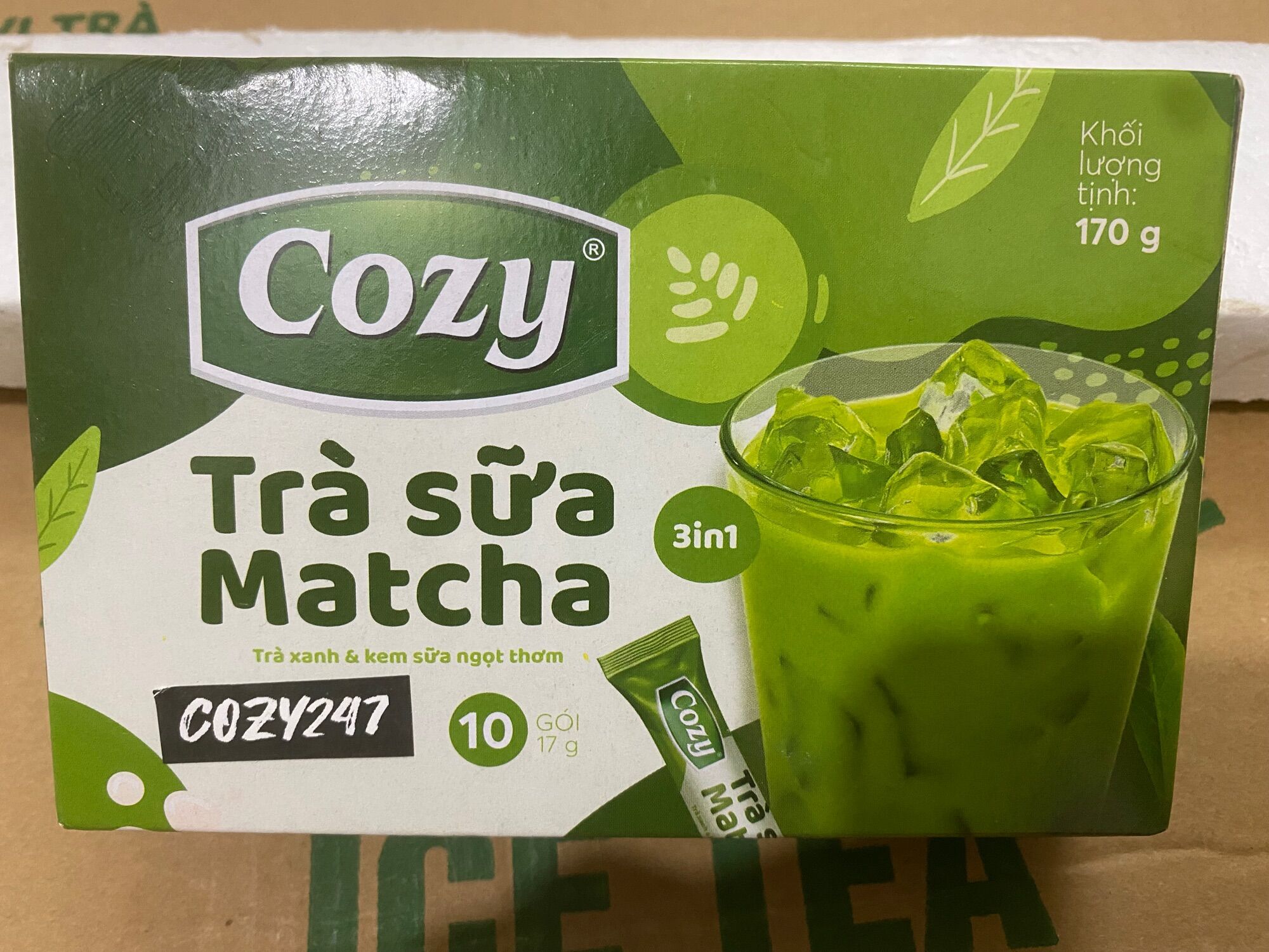 Trà Sữa Cozy Matcha 3in1 hộp 10 gói