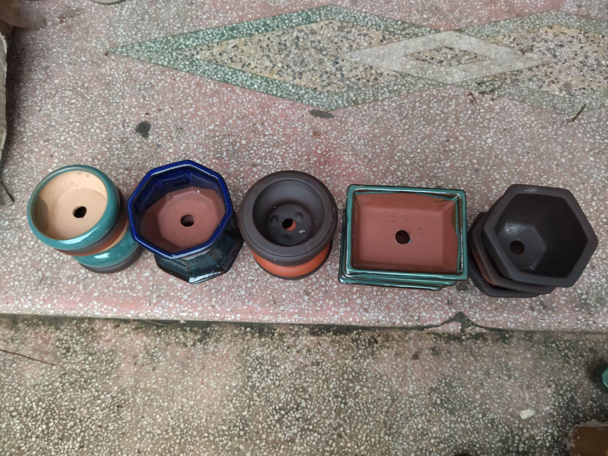 combo 17 chậu mini trồng sen đá, bonsai (có thể thay đổi mẫu chậu tùy đợt sx ạ)