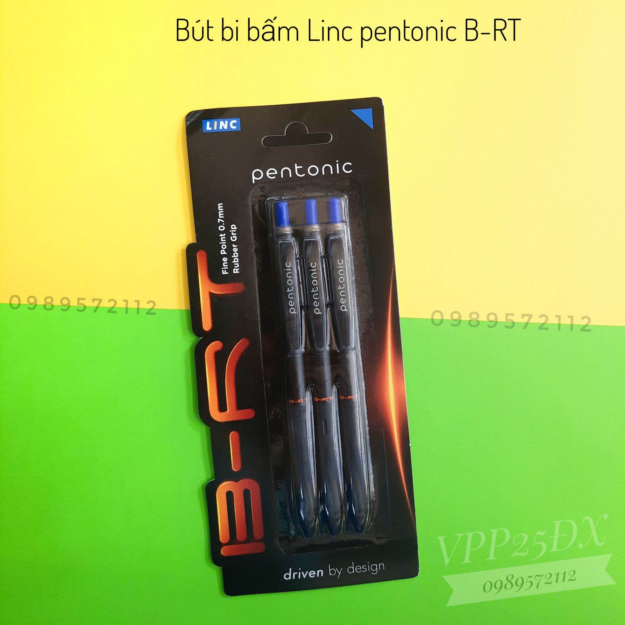 Bút bi bấm Linc pentonic 0.7mm (vỉ 3 cái)