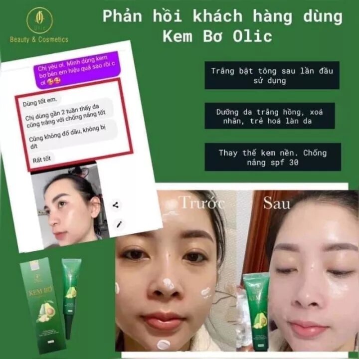 Kem Bơ Cấy Trắng Dưỡng trắng da mặt OLic