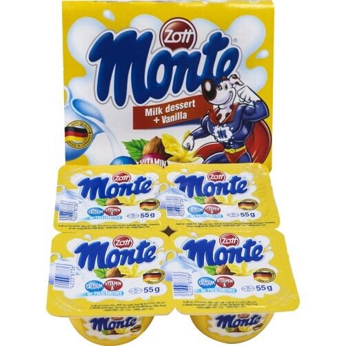 Lốc 4 hộp váng sữa Monte vani 55g