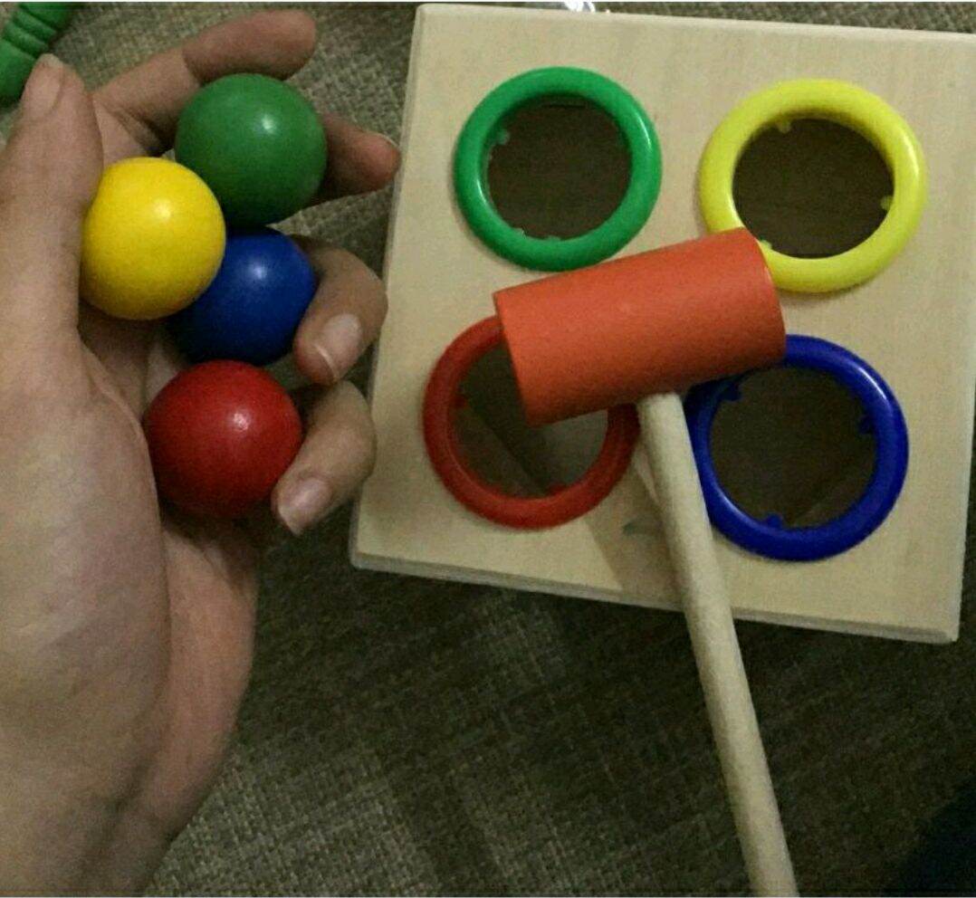 Đồ chơi gỗ - Đập bóng gỗ có búa Montessori