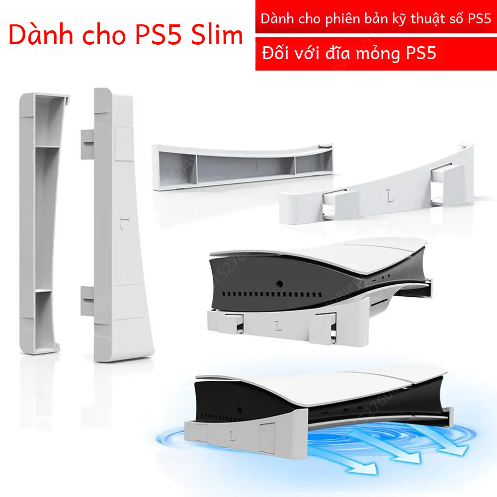 Đế làm mát ngang cho Ps5 Slim Console Giá đỡ đế tương thích với trò chơi cho các phiên bản kỹ thuật số Phụ kiện