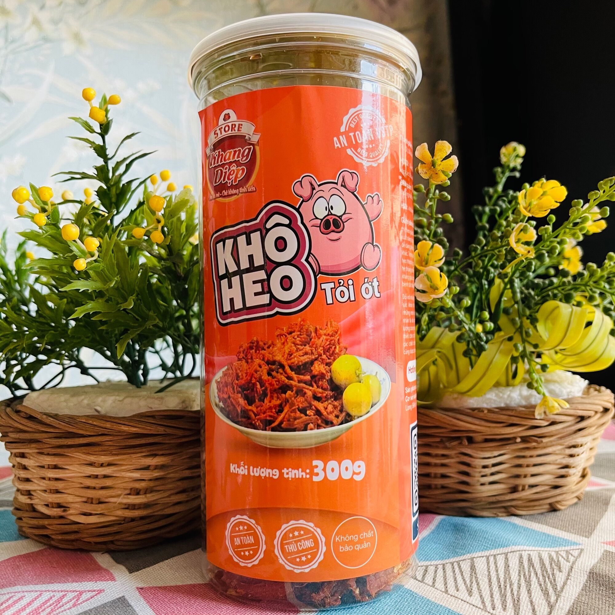 Khô heo cháy tỏi hộp 300g