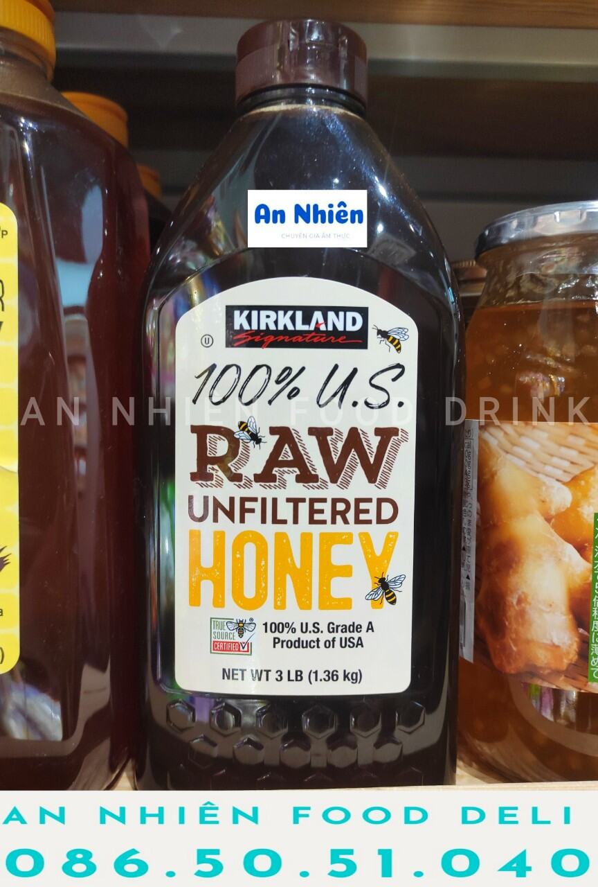 Mật Ong Nguyên Chất hiệu Kirkland Honey Pure RAW American Chai To 1.36 KG