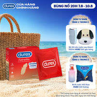 Bao cao su Durex Fetherlite siêu mỏng, size 52.5mm, 3 bao/hộp