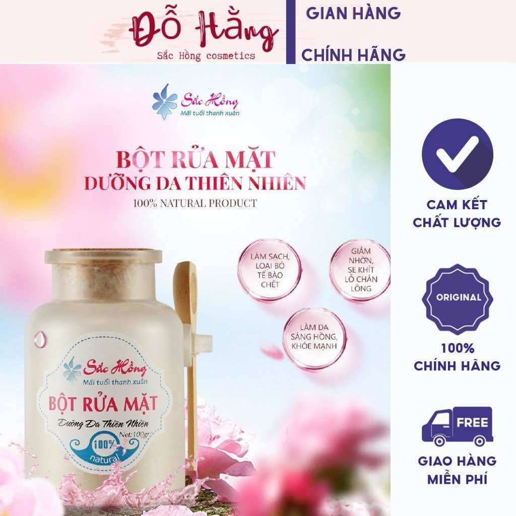 Bột rửa mặt thiên nhiên sắc hồng