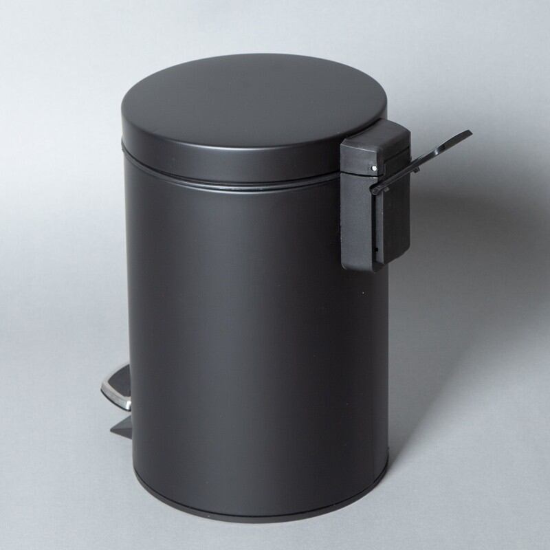 Thùng rác inox đạp chân 5l đen