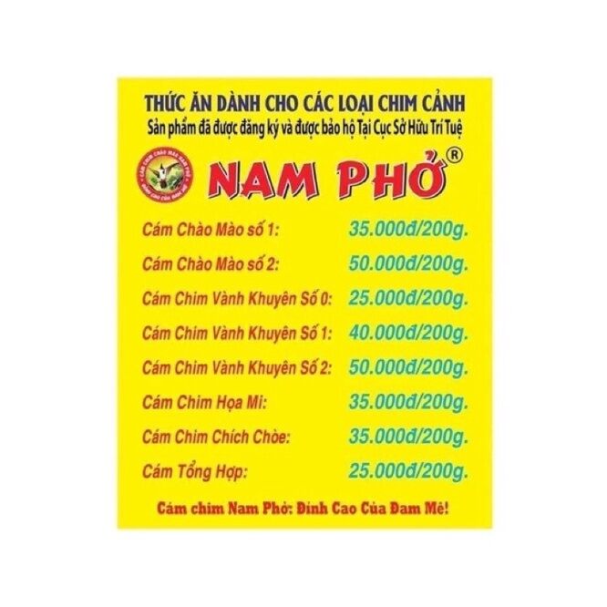 Cám nam phở chào mào số 2