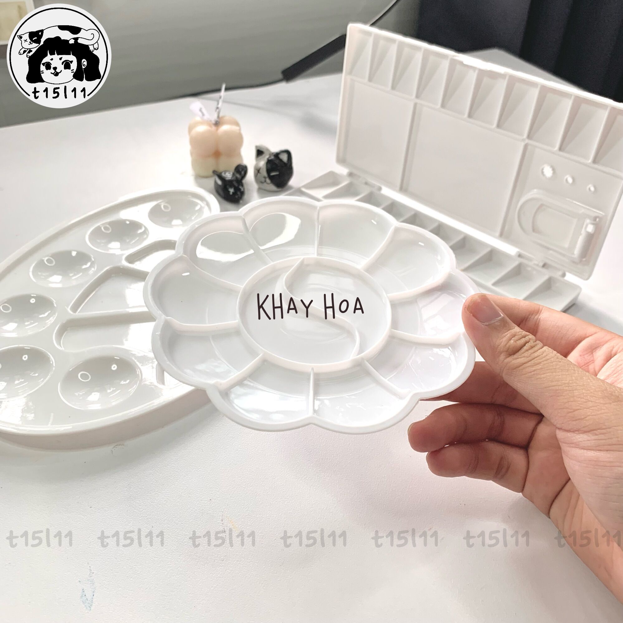[t15l11] Khay pha màu các loại
