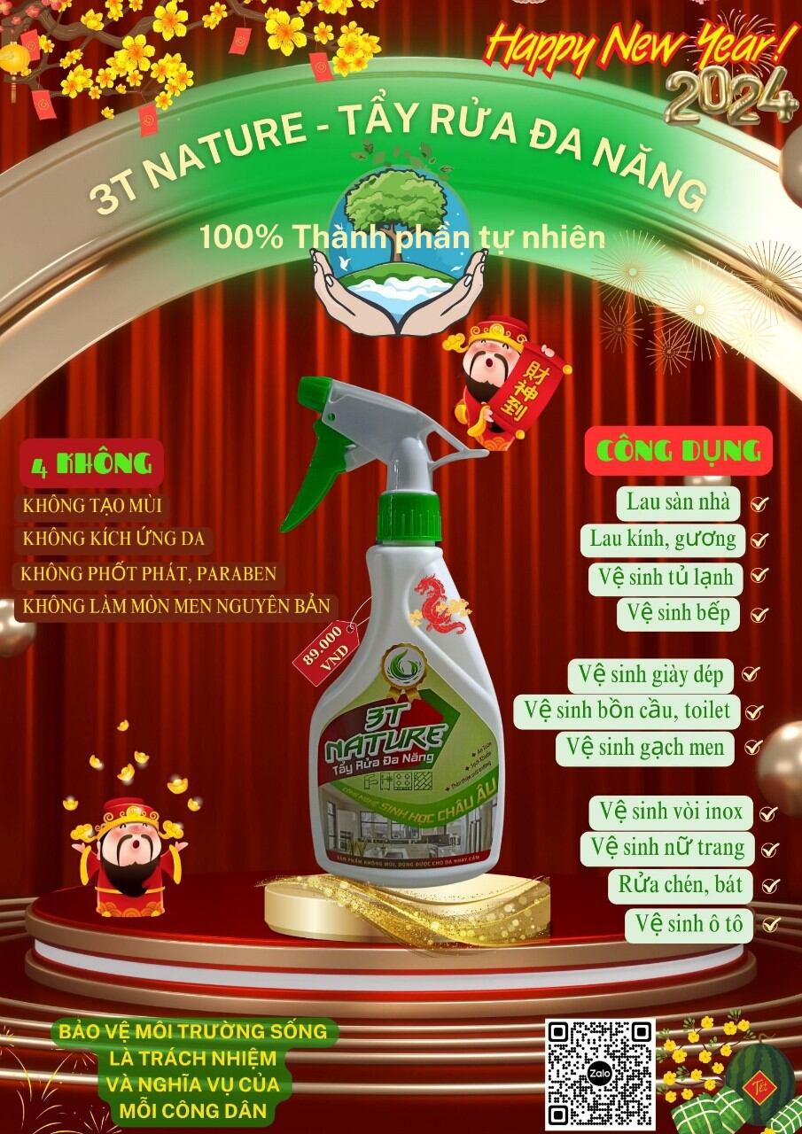 Nước tẩy rửa sinh học cho nhà bếp, tủ lạnh, tẩy sạch vết bẩn cứng đầu 500ml