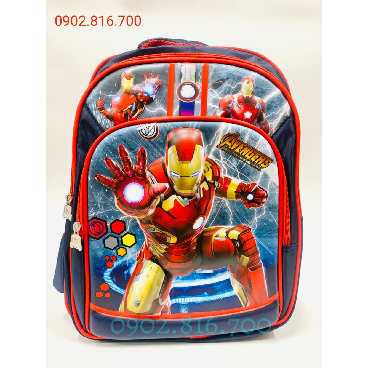 Balo học sinh - cặp học sinh cho bé trai tiểu học cấp 1 hình siêu nhân Iroman Avengers Infinity War in nổi - TQ