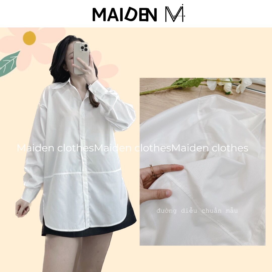 Áo sơ mi nữ dáng dài form rộng MAIDEN