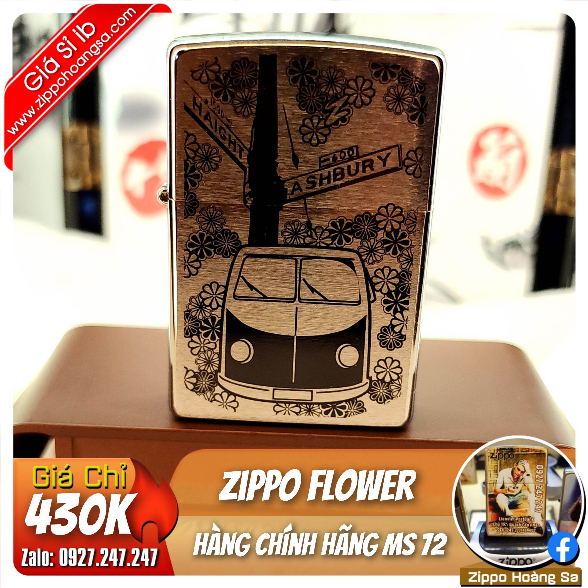 Zippo Flower - Bật lửa Zippo chính hãng MS 72
