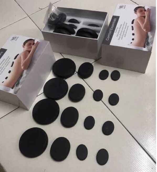 Đá nóng massage body đả thông kinh lạc dùng trong đông y,spa thẫm mỹ viện - tròn to 8x8 cm