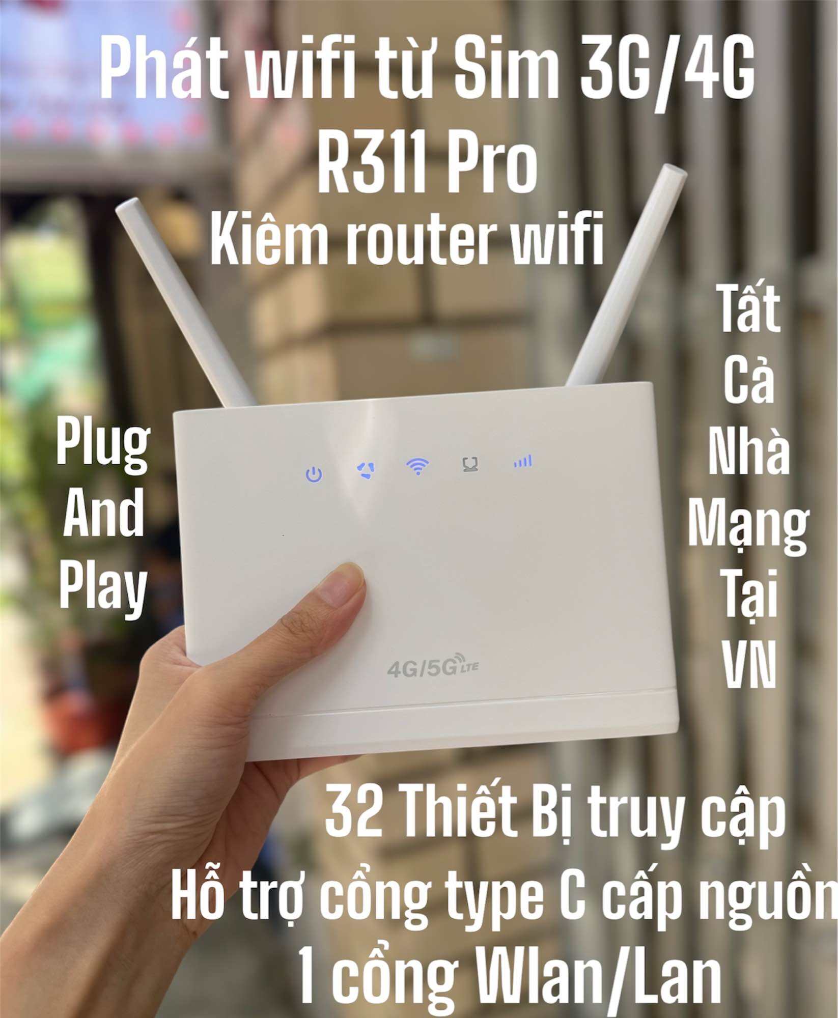 Bộ phát wifi 4G LTE cắm điện R311 Pro