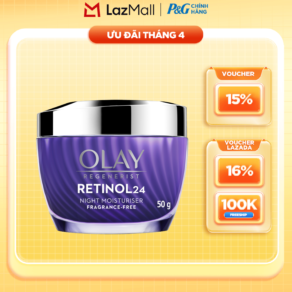 Kem Dưỡng Ban Đêm OLAY RETINOL24 Giúp Giữ Nét Tươi Trẻ Cho Da  Mờ Nếp Nhăn Hũ 50G
