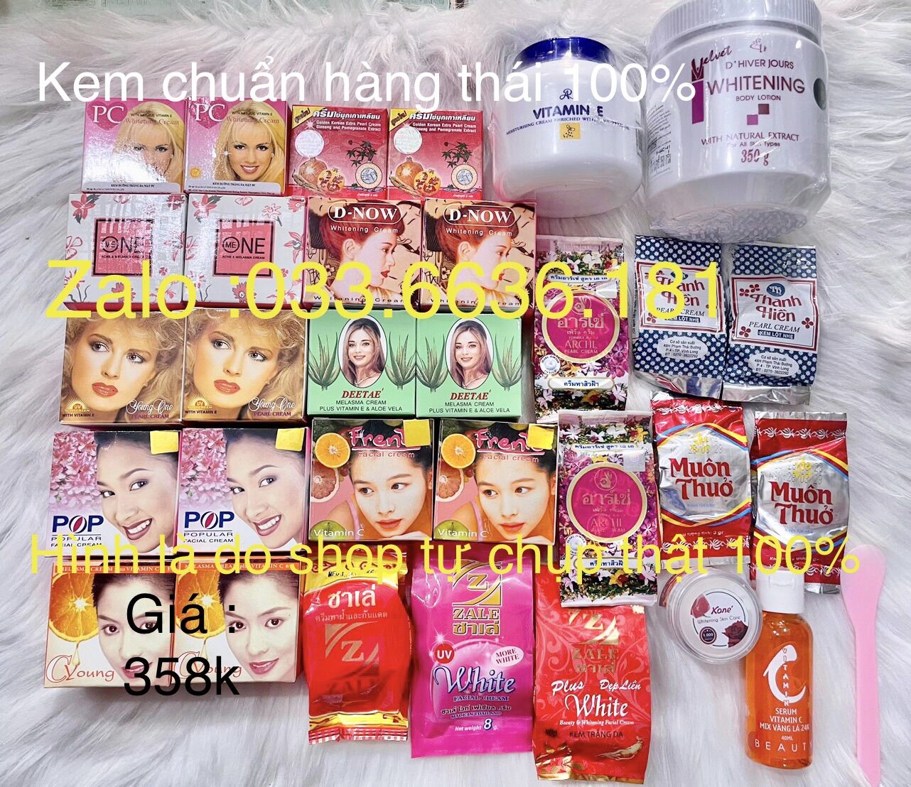 Combo kem trắng da toàn thân hiểu quả nhanh hàng chính hãng thái Lan 100%