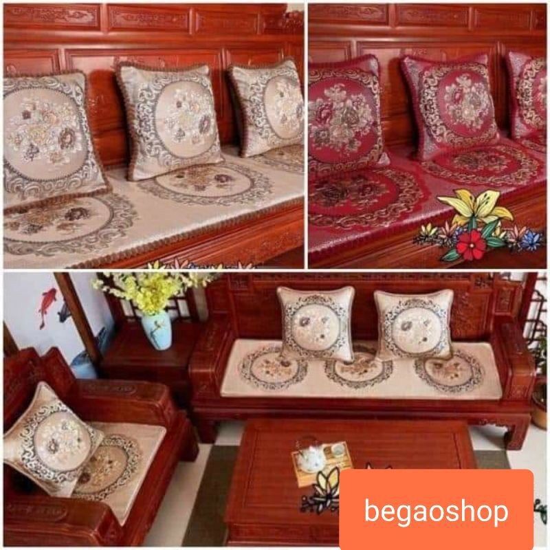 Bộ thảm ghế đệm ghế 3 tấm hoàng gia tây âu