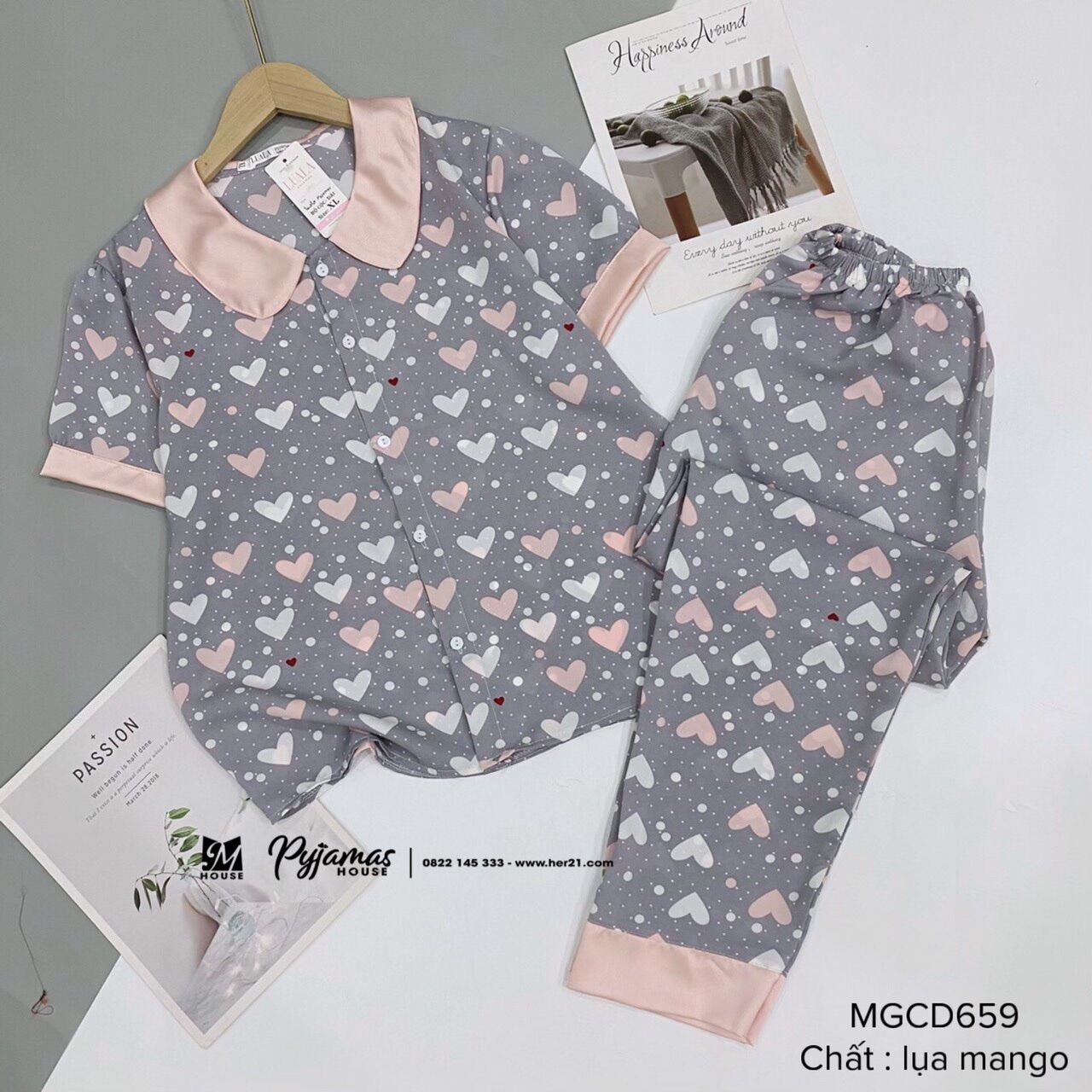 Bộ lụa mango cộc dài