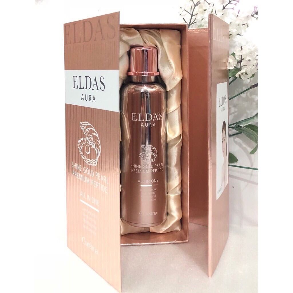 Tinh Chất Tế Bào Gốc Eldas Aura Shine Gold Pearl Premium Peptide All In One Coréana 100ml