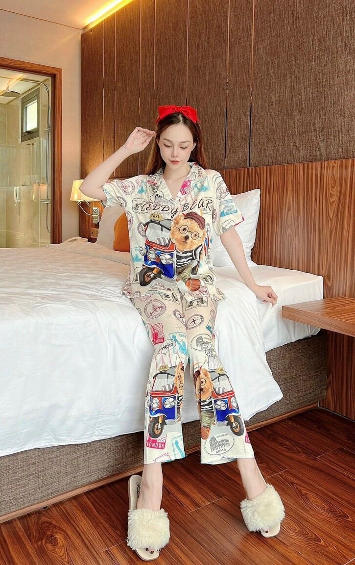 Đồ Bộ pyjama tằm xước ánh kim TK 2CE