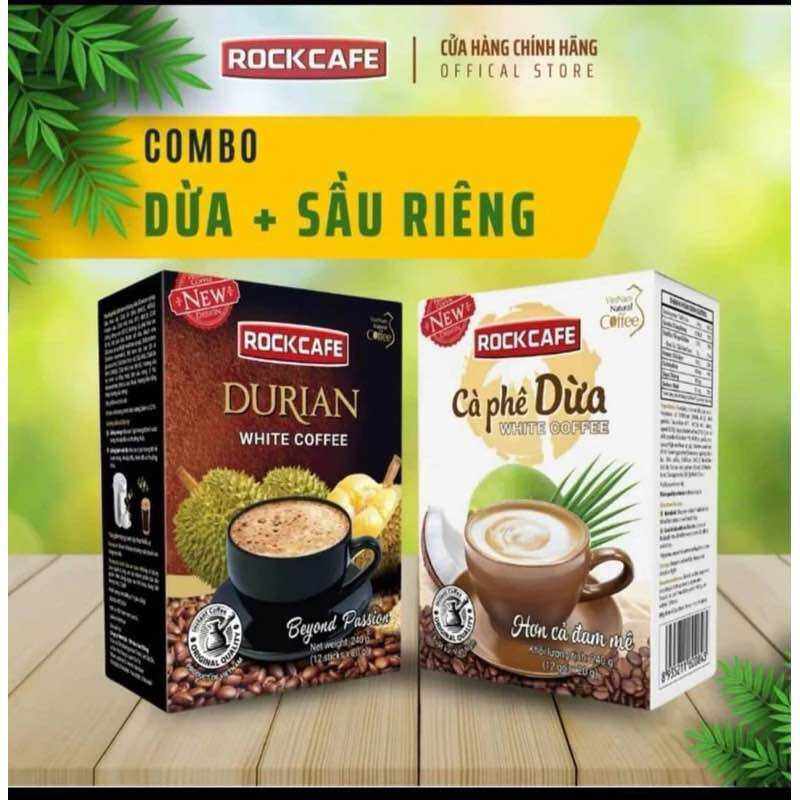 2 hộp cà phê sầu riêng + dừa 24 gói