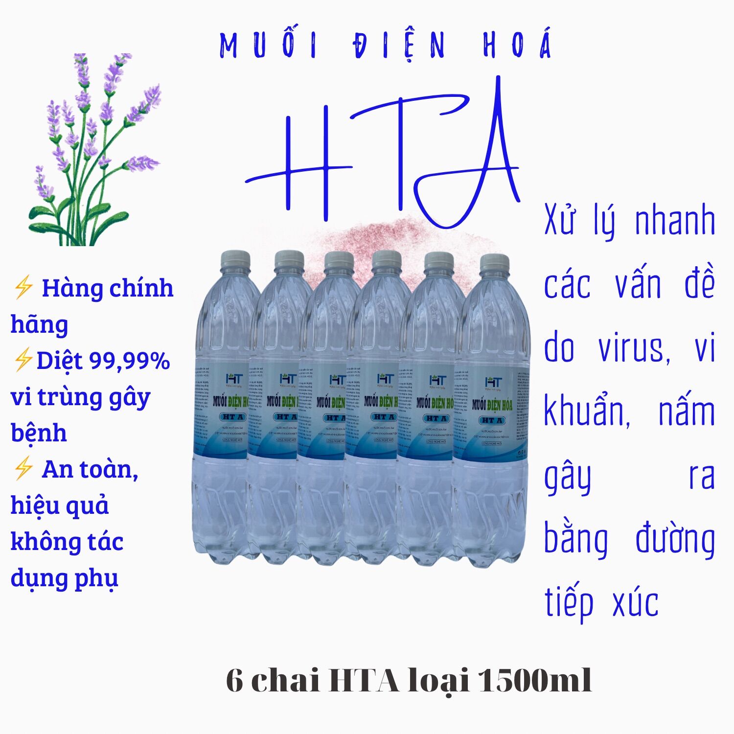 combo 6 chai nước muối điện hoá HTA