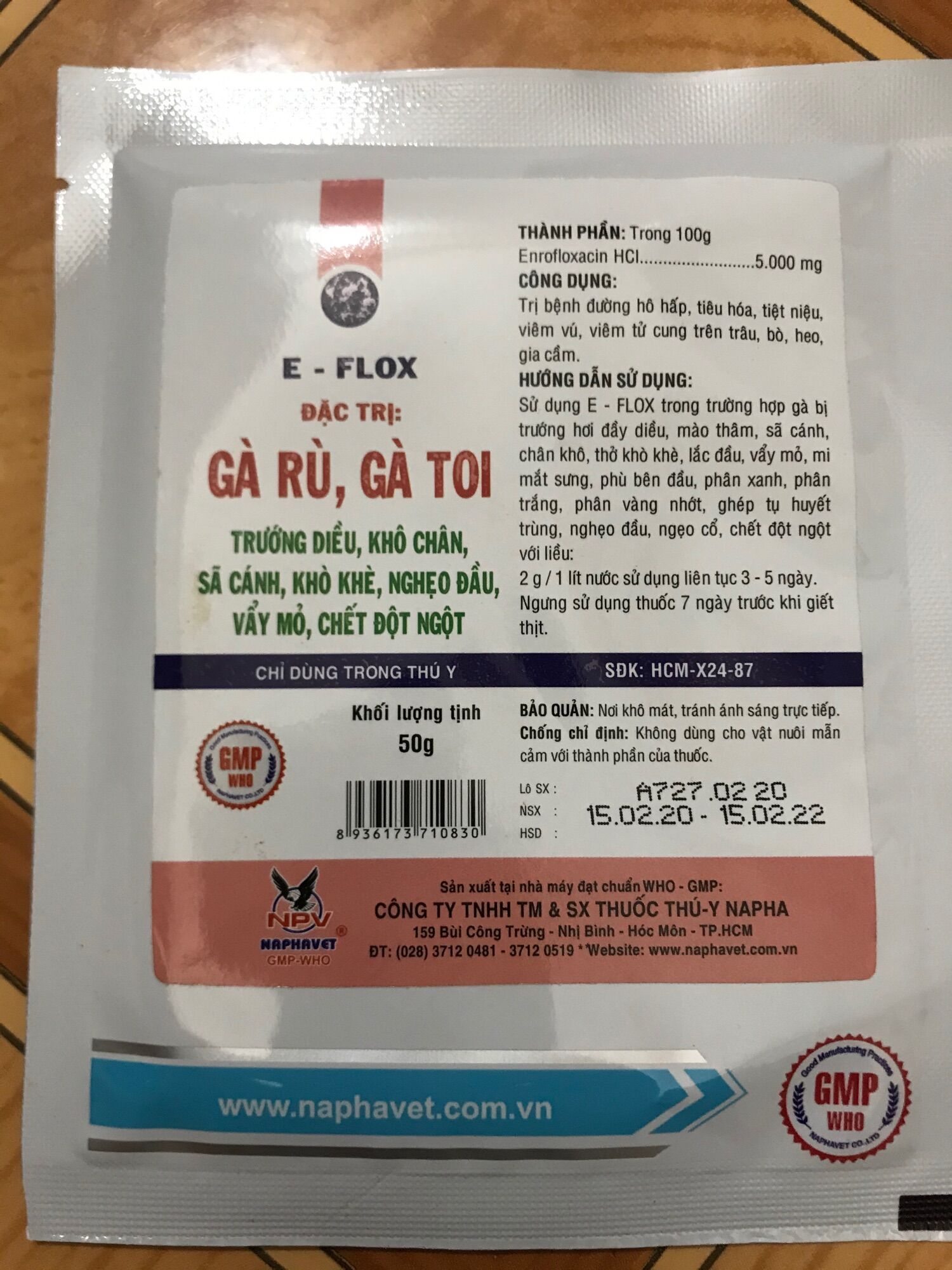 Freeship thuoc thu y ga ru- ga toi goi 50g