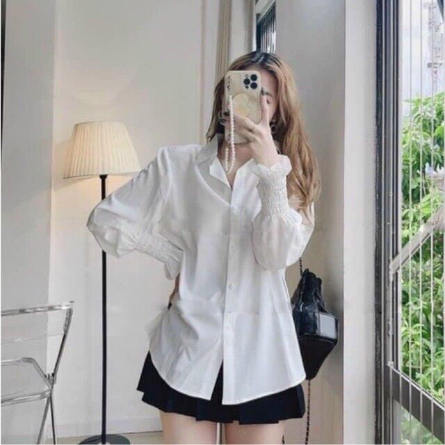 Áo sơ mi cổ nơ tiểu thư, áo nữ kiểu