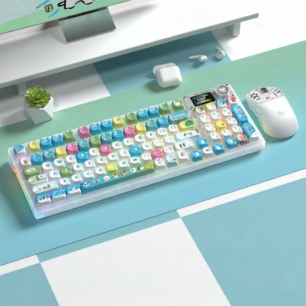 AULA | Bàn Phím Cơ Gaming Wolf Spider F98Pro Không Dây 3 Chế Độ (Bluetooth/2.4G/Dây) Công Tắc Phím C