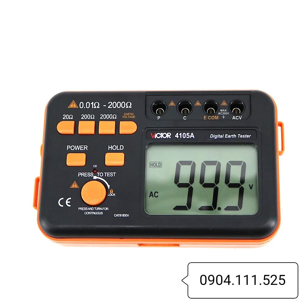 Thiết bị đo điện trở đất Victor 4105A, máy đo tiếp địa, chống sét