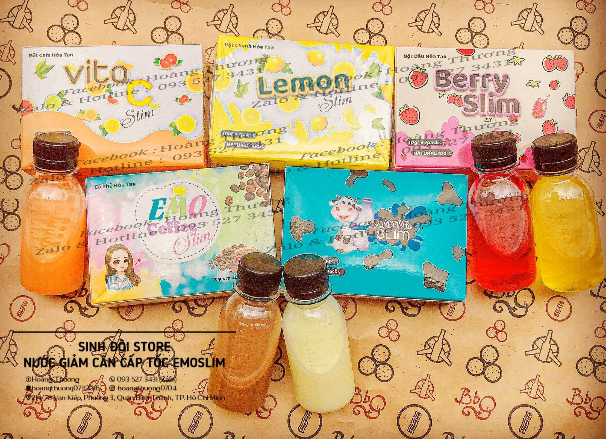 [HCM]Combo 5 hộp nước ép giảm cân emoslim mix vị