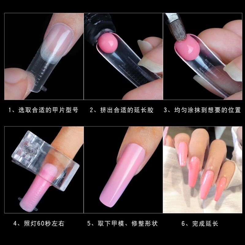 Móng úp gel gôm , hộp 100 móng